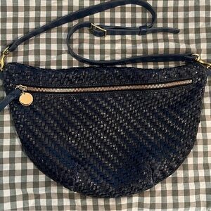 Clare V. Grande Fanny Navy Blue with Strap